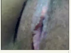 A close-up of my wicked Arab wife's love tunnel with meaty trimmings